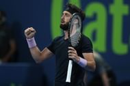 Nikoloz Basilashvili after beating Roger Federer